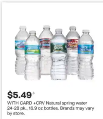 CVS Natural spring water 24-28 pk., 16.9 oz bottles offer