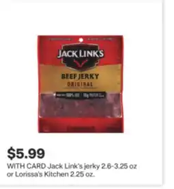 CVS Jack Link's jerky 2.6-3.25 oz or Lorissa's Kitchen 2.25 oz offer