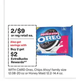 CVS Nabisco Oreo, Chips Ahoy! family size 12.08-20 oz or Honey Maid 12.2-14.4 oz offer