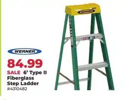 Runnings Werner 6' Type II Fiberglass Step Ladder offer