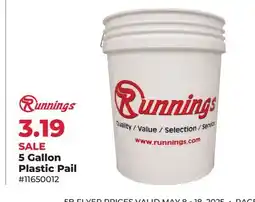 Runnings Runnings 5 Gallon Plastic Pail offer