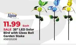 Runnings Alpine 35 LED Solar Bird with Glass Ball Garden Stake offer