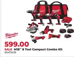 Runnings Milwaukee M18 8 Tool Compact Combo Kit offer