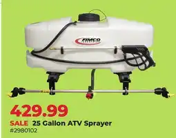 Runnings Fimco 25 Gallon ATV Sprayer offer
