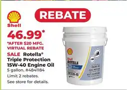 Runnings Shell Rotella Triple Protection 15W-40 Engine Oil offer
