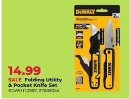 Runnings DeWalt Folding Utility & Pocket Knife Set offer