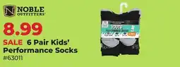 Runnings Noble Outfitters 6 Pair Kids' Performance Socks offer