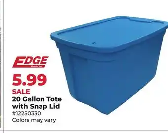 Runnings Edge 20 Gallon Tote with Snap Lid offer
