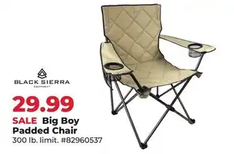 Runnings Black Seirra Big Boy Padded Chair offer