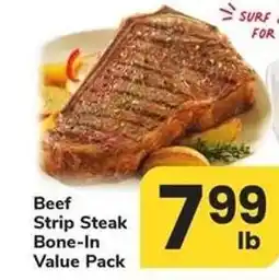 Safeway Beef Strip Steak Bone-In Value Pack offer