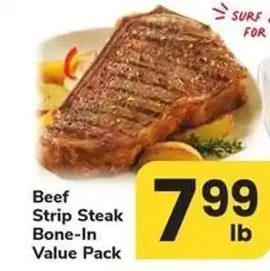 Safeway Beef Strip Steak Bone-In Value Pack offer