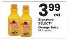 Safeway Signature Select Orange Juice offer