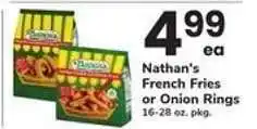 Safeway Nathan's French Fries or Onion Rings offer
