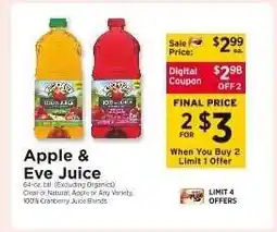ShopRite Apple & Eve Juice offer