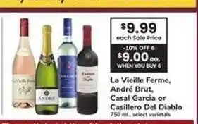 Safeway La Vieille Ferme, André Brut, Casal García or Casillero Del Diablo offer