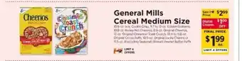 ShopRite General Mills Cereal Medium Size offer