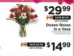 ShopRite Dozen Roses in a Vase offer