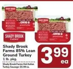 Safeway Shady Brook Farms 85% Lean Ground Turkey offer