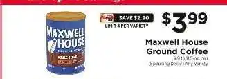 ShopRite Maxwell House Ground Coffee offer