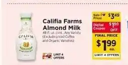 ShopRite Califia Farms Almond Milk offer