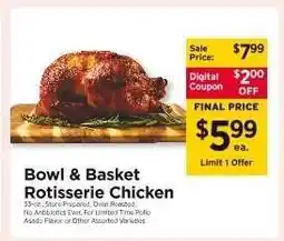 ShopRite Bowl & Basket Rotisserie Chicken offer