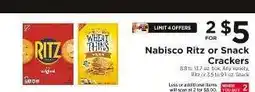 ShopRite Nabisco Ritz or Snack Crackers offer