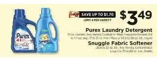 ShopRite Purex Laundry Detergent & Snuggle Fabric Softener offer