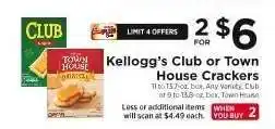 ShopRite Kellogg's Club or Town House Crackers offer