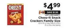 ShopRite Cheez-It Snack Crackers Family Size offer