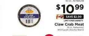 ShopRite Claw Crab Meat offer