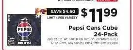 ShopRite Pepsi Cans Cube 24-Pack offer