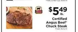 ShopRite Certified Angus Beef Chuck Steak offer