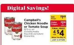 ShopRite Campbell's Chicken Noodle or Tomato Soup offer