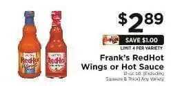 ShopRite Frank's RedHot Wings or Hot Sauce offer