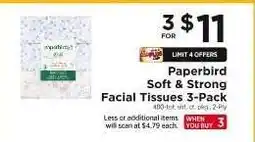 ShopRite Paperbird Soft & Strong Facial Tissues 3-Pack offer