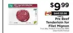ShopRite Pre Beef Tenderloin for Filet Mignon offer