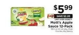 ShopRite Mott's Apple Sauce 12-Pack offer