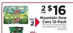 ShopRite Mountain Dew Cans 12-Pack offer