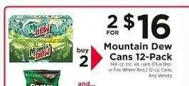 ShopRite Mountain Dew Cans 12-Pack offer