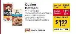 ShopRite Quaker Oatmeal offer