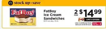 ShopRite FatBoy Ice Cream Sandwiches offer