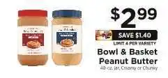 ShopRite Bowl & Basket Peanut Butter offer