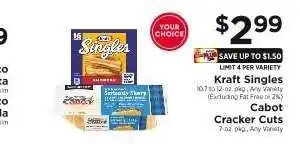 ShopRite Kraft Singles / Cabot Cracker Cuts offer