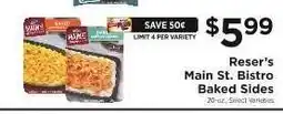 ShopRite Reser's Main St. Bistro Baked Sides offer