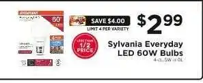ShopRite Sylvania Everyday LED 60W Bulbs offer