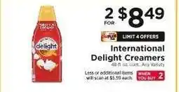 ShopRite International Delight Creamers offer
