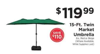 ShopRite 15-ft. Twin Market Umbrella offer