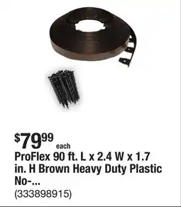 The Home Depot ProFlex 90 ft. L x 2.4 W x 1.7 in. H Brown Heavy Duty Plastic No-Dig Landscape Edging Kit offer