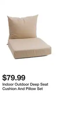 TJ Maxx Indoor Outdoor Deep Seat Cushion And Pillow Set offer