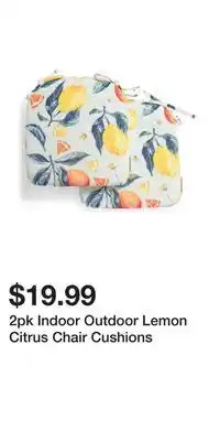 TJ Maxx 2pk Indoor Outdoor Lemon Citrus Chair Cushions offer